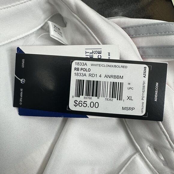 NEW adidas MLS Men's New York Red Bulls Climalite Coaches Polo Golf White XL NEW - Picture 7 of 13